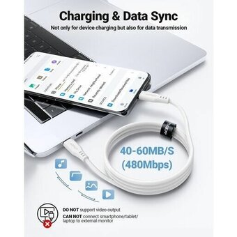  Кабель ACEFAST C3-03 USB-C to USB-C TPE charging data cable White 