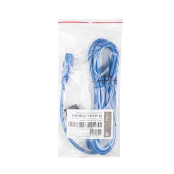  Шнур Hyperline PWC-IEC13-IEC14 (PWC-IEC13-IEC14-5.0-BL) для блока питания IEC 320 C13 вилка C14 5м синий 