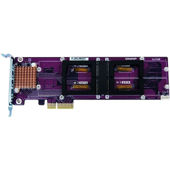  Плата расширения QNAP QM2-4S-240 Quad M.2 SATA SSD expansion card; supports up to four 2280 formfactor SSDs; PCIe Gen2 x4 host interface; Low-profile 