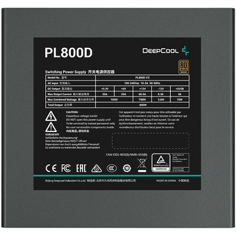  Блок питания Deepcool PL800D (ATX 3.0, 800W, PWM 120mm fan, Active PFC+DC to DC, 80+ Bronze) RET 