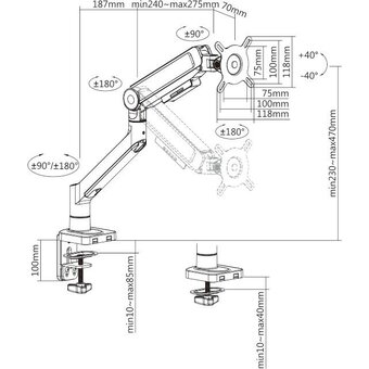  Кронштейн для мониторов Ultramounts UM 732BR черный 17"-32" 