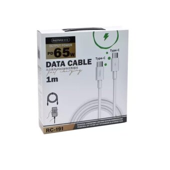 Дата-кабель REMAX Marlik Series PD 65W Fast Charging Cable RC-191 Type-C -Type-C White 