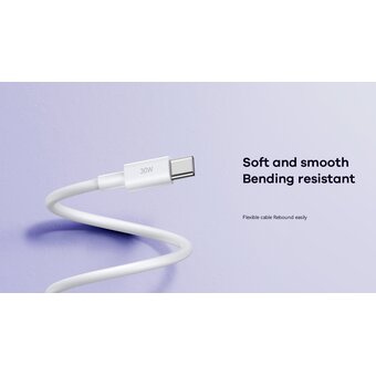  Дата-кабель REMAX RC-C021 Marlik 30W PD Fast Charging Data Cable C-C 1M Тype-C to Type-C белый 