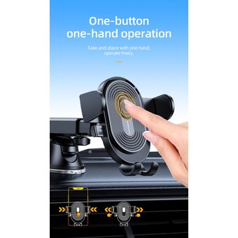  Автодержатель BOROFONE BH85 Experience one-button car holder(center console) (чёрный) 