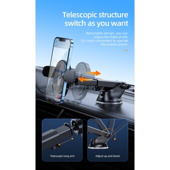  Автодержатель BOROFONE BH85 Experience one-button car holder(center console) (чёрный) 