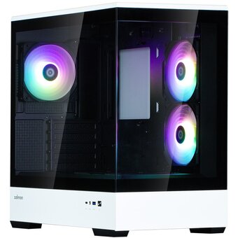  Корпус ZALMAN P30 BW, без БП, боковое окно (закаленное стекло), черно-белый, mATX 