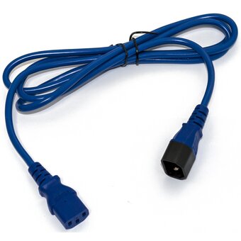  Кабель питания Hyperline PWC-IEC13-IEC14-0.5-BL монитор-компьютер IEC 320 C13 - IEC 320 C14 3x0.75 10A прямая вилка 0.5м синий 