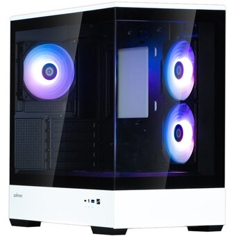  Корпус ZALMAN P30 BW, без БП, боковое окно (закаленное стекло), черно-белый, mATX 