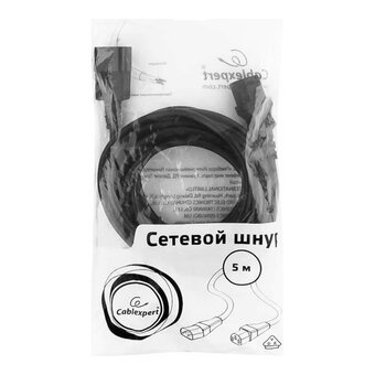  Кабель питания Cablexpert PC-189-VDE-5M сист.блок-монитор C13-C14 VDE 10А 5м черный 
