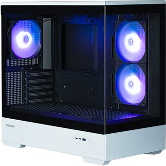  Корпус ZALMAN P30 BW, без БП, боковое окно (закаленное стекло), черно-белый, mATX 