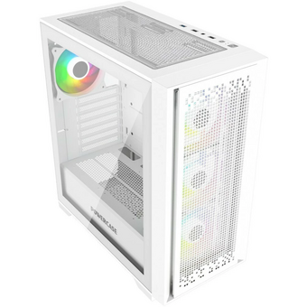  Корпус Powercase ByteFlow White (CBFW-A4), Tempered Glass, 4x 120mm ARGB fans, ARGB HUB, белый, ATX 