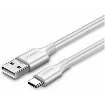  Кабель UGREEN US287 60123 USB-A 2.0 to USB-C Cable Nickel Plating 2m White 