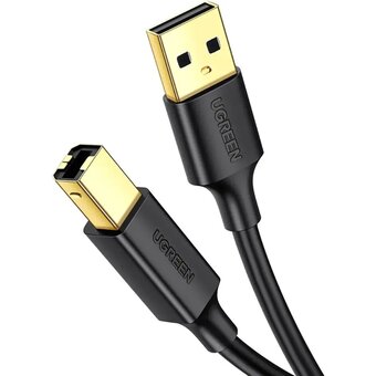  Кабель UGREEN US135 20846 USB 2.0 AM to BM Print Cable 1m Black 