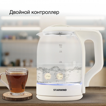  Чайник StarWind SKG1056 белый и прозрачный 