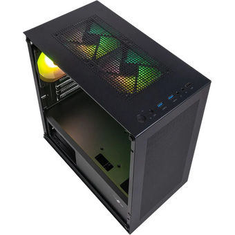  Корпус Eurocase M09 без БП 3 ARGB black 00-01064074 Minitower mATX закаленное стекло USB 3.0 