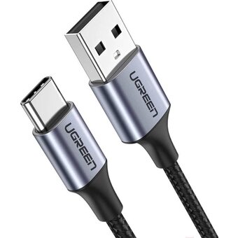  Кабель UGREEN US288 60124 USB-A 2.0 to USB-C Cable Nickel Plating Aluminum Braid 0.25m Black 