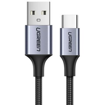  Кабель UGREEN US288 60124 USB-A 2.0 to USB-C Cable Nickel Plating Aluminum Braid 0.25m Black 
