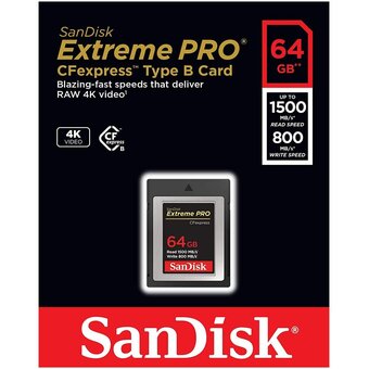  Карта памяти SanDisk CFexpress SDCFE-064G-GN4NN Type B 64GB Extreme Pro 1500/800 Mb/s 