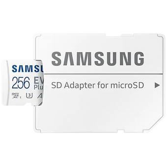 Карта памяти Samsung Evo Plus Class 10 (MB-ME256KA/AM), microSDXC 256GB A2, V30, UHS-I (U3), W 90 МБ/с, R 130 МБ/с, адаптер на SD 