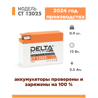  Аккумуляторная батарея Delta CT 12025 