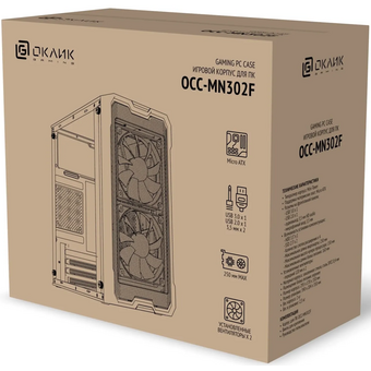  Корпус Оклик OCC-MN302F белый без БП mATX 1xUSB2.0 1xUSB3.0 audio 