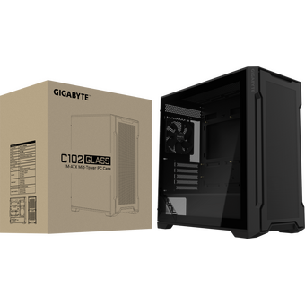  Корпус Gigabyte C102G (GB-C102G) MidTower, mATX, USB3.0x2, Audio I/O, GPU 410mm, Black, TG 