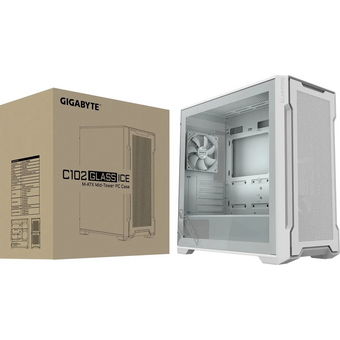  Корпус Gigabyte C102W GB-C102GI белый (28300-C102W-2CRR) без БП ATX 5x120mm 4x140mm 2xUSB3.0 audio bott PSU 