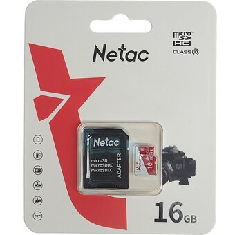  Карта памяти microSDHC Netac P500 Eco NT02P500Eco-016G-R 16GB (с SD адаптером) 