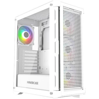  Корпус Powercase Ultimate White (CUW-A4), Tempered Glass, 4x 120mm ARGB fans, ARGB HUB, белый, ATX 
