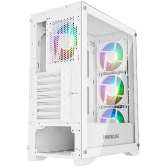  Корпус Powercase Ultimate White (CUW-A4), Tempered Glass, 4x 120mm ARGB fans, ARGB HUB, белый, ATX 