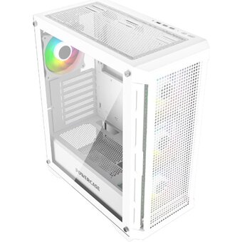  Корпус Powercase Ultimate White (CUW-A4), Tempered Glass, 4x 120mm ARGB fans, ARGB HUB, белый, ATX 