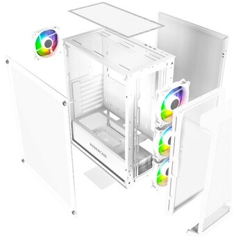  Корпус Powercase Ultimate White (CUW-A4), Tempered Glass, 4x 120mm ARGB fans, ARGB HUB, белый, ATX 