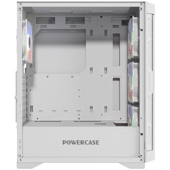  Корпус Powercase Ultimate White (CUW-A4), Tempered Glass, 4x 120mm ARGB fans, ARGB HUB, белый, ATX 