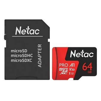  Карта памяти microSDHC Netac P500 Pro NT02P500Pro-064G-R 64GB (с SD адаптером) 100MB/s 