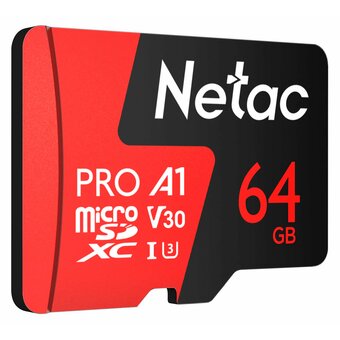  Карта памяти microSDHC Netac P500 Pro NT02P500Pro-064G-R 64GB (с SD адаптером) 100MB/s 