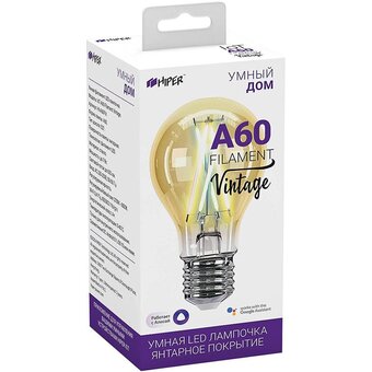  Умная лампа HIPER Filament Vintage HI-A60FIV E27 белая 7Вт 800lm Wi-Fi 