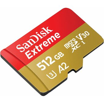  Карта памяти microSDXC SanDisk Extreme SDSQXAV-512G-GN6MA 512GB Class 10, UHS-I, W130, R 190 МБ/с, адаптер на SD 