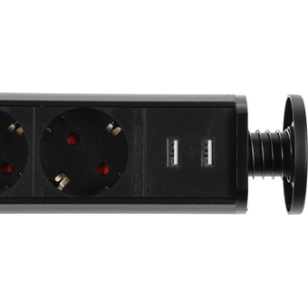  Сетевой разветвитель PREMIER 3R USB 1.8м черный PX/BL-VRT-3R-2USB-BLK 