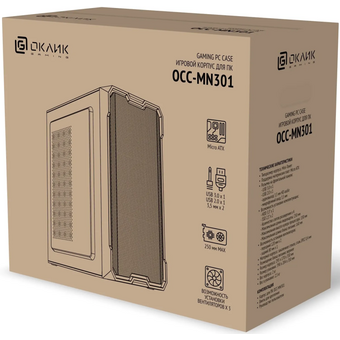  Корпус Оклик OCC-MN301 черный без БП mATX 1x80mm 2x120mm 1xUSB2.0 1xUSB3.0 audio 