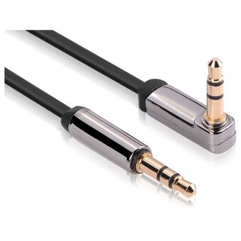  Кабель UGREEN AV119 10599 3.5mm Male to 3.5mm Male Straight to angle flat Cable 2m Black 