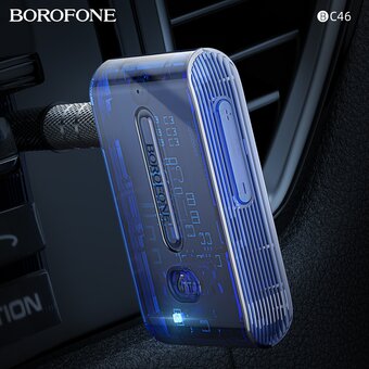  Трансмиттер BOROFONE BC46 Gratified Transparent Discovery Edition Car AUX BT Receiver (темно синий) 