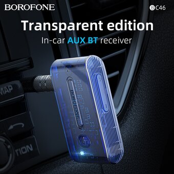  Трансмиттер BOROFONE BC46 Gratified Transparent Discovery Edition Car AUX BT Receiver (темно синий) 