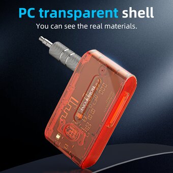  Трансмиттер BOROFONE BC46 Gratified Transparent Discovery Edition Car AUX BT Receiver (оранжевый) 