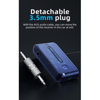  Трансмиттер BOROFONE BC46 Gratified Transparent Discovery Edition Car AUX BT Receiver (темно синий) 