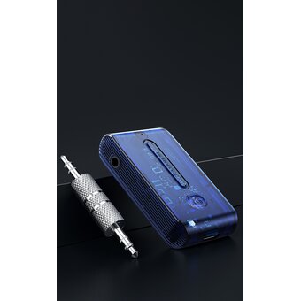  Трансмиттер BOROFONE BC46 Gratified Transparent Discovery Edition Car AUX BT Receiver (темно синий) 