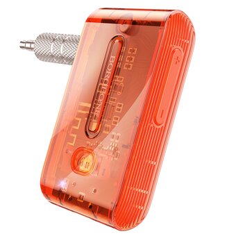  Трансмиттер BOROFONE BC46 Gratified Transparent Discovery Edition Car AUX BT Receiver (оранжевый) 