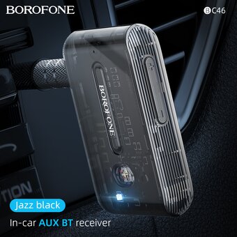 Трансмиттер BOROFONE BC46 Gratified Transparent Discovery Edition Car AUX BT Receiver (черный) 