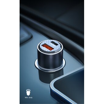  АЗУ BOROFONE BZ20A Smart 83W dual port PD65W+QC3.0 car charger черный 