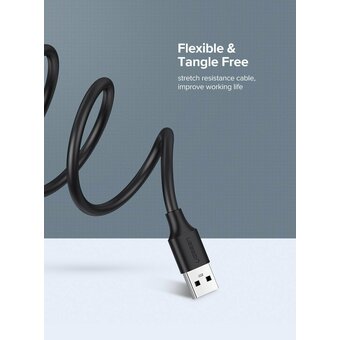  Кабель UGREEN US103 10316 USB 2.0 A Male to A Female Cable 2m Black 