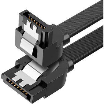  Кабель UGREEN US217 30797 SATA 3 Data Cable 90° Elbow 0.5m Black 